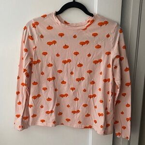 Old Navy Kids Pink Long Sleeve Shirt with Pumpkin Pattern
